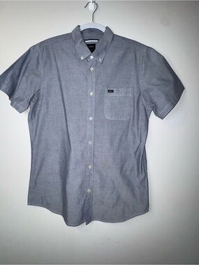 RVCA Light Gray Button-Down Oxford Shirt